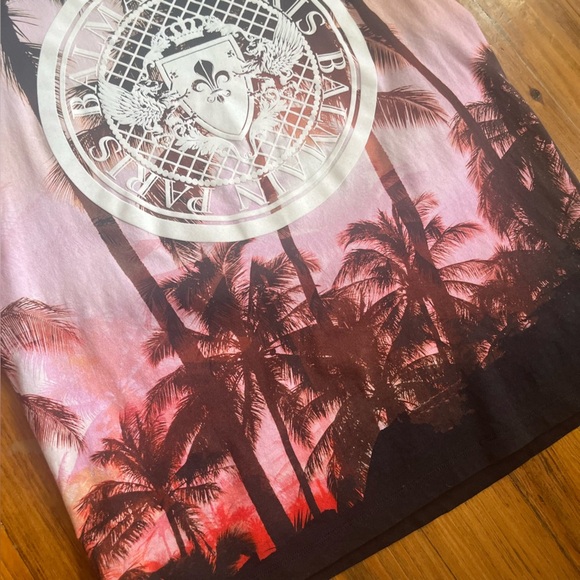 Balmain Men’s Graphic Print‎ Sunset Palms T-Shirt Size M Made In Portugal - Picture 9 of 16